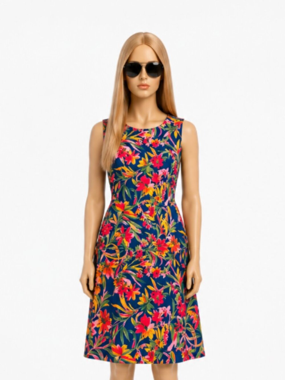 J.Crew Tropical Floral Shift Dress Sleeveless Multicolor Size 12 Resort Coastal